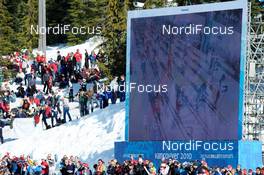 19.02.2010, Whistler, Canada (CAN): video screen just before the start - Olympic Winter Games Vancouver 2010, cross-country, pursuit women, Whistler (CAN). www.nordicfocus.com. © NordicFocus. Every downloaded picture is fee-liable.