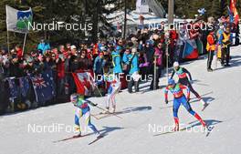 22.02.2010, Whistler, Canada (CAN): group, feature, l-r: Riitta Liisa Roponen (FIN), Atomic, Salomon, Leki , Magda Genuin (ITA), Rossignol, Rottefella, One Way, Irina Khazova (RUS), Fischer, Rottefella, Alpina, Swix, adidas, Karine Laurent Philippot (FRA), Rossignol, Rottefella, One Way, Odlo  - Olympic Winter Games Vancouver 2010, cross-country, team sprint, Whistler (CAN). www.nordicfocus.com. © NordicFocus. Every downloaded picture is fee-liable.