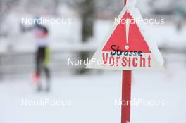 14.01.2010, Marbach, Switzerland (SUI): Track Feature: Road sign - Swiss National Championships 2010, cross-country, men, Marbach (SUI). www.nordicfocus.com. © Manzoni/NordicFocus. Every downloaded picture is fee-liable.
