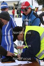 17.01.2010, Marbach, Switzerland (SUI): Feature: Marking of the skis - Swiss National Championships 2010, cross-country, relay men, Marbach (SUI). www.nordicfocus.com. © Manzoni/NordicFocus. Every downloaded picture is fee-liable.