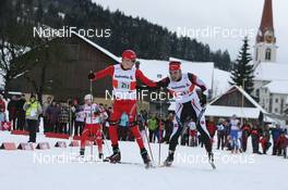 17.01.2010, Marbach, Switzerland (SUI): Sebastien Testuz (SUI) and Vincent Cester (SUI) - Swiss National Championships 2010, cross-country, relay men, Marbach (SUI). www.nordicfocus.com. © Manzoni/NordicFocus. Every downloaded picture is fee-liable.