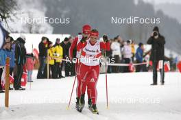 17.01.2010, Marbach, Switzerland (SUI): Carmen Emmenegger (SUI) leads Lena Pichard (SUI) - Swiss National Championships 2010, cross-country, relay women, Marbach (SUI). www.nordicfocus.com. © Manzoni/NordicFocus. Every downloaded picture is fee-liable.