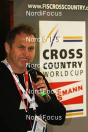 19.11.2010, Gaellivare, Sweden (SWE): Kjell-Erik Kristiansen (NOR), announcer at the FIS Opening Press Conference - FIS world cup cross-country, training, Gaellivare (SWE). www.nordicfocus.com. © Hemmersbach/NordicFocus. Every downloaded picture is fee-liable.