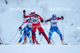 28.11.2010, Kuusamo, Finland (FIN): Ingvill Flugstad Oestberg (NOR), Madshus, Rottefella leading the group  - FIS world cup cross-country, 10km women handicap start, Kuusamo (FIN). www.nordicfocus.com. © Laiho/NordicFocus. Every downloaded picture is fee-liable.