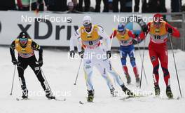 04.12.2010, Duesseldorf, Germany (GER): Group, l-r: Andrew Newell (USA), Fischer, Salomon, Mats Larsson (SWE), Fischer, One Way, Craft, Ola Vigen Hattestad (NOR), Fischer, Rottefella, Swix  - FIS world cup cross-country, individual sprint, Duesseldorf (GER). www.nordicfocus.com. © Hemmersbach/NordicFocus. Every downloaded picture is fee-liable.
