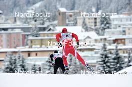 12.12.2010, Davos, Switzerland (SUI): l-r: Toni Livers (SUI), Rossignol, Rottefella, Swix, Odlo and Maciej Starega (POL), Craft  - FIS world cup cross-country, individual sprint, Davos (SUI). www.nordicfocus.com. Â© Felgenhauer/NordicFocus. Every downloaded picture is fee-liable.
