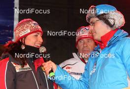 30.12.2010, Oberhof, Germany (GER): Justyna Kowalczyk (POL), Fischer, Salomon, Swix in the interview - FIS world cup cross-country, tour de ski, Team Presentation, Oberhof (GER). www.nordicfocus.com. © Hemmersbach/NordicFocus. Every downloaded picture is fee-liable.