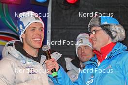 30.12.2010, Oberhof, Germany (GER): Marcus Hellner (SWE), Fischer, Salomon, Exel, Craft in the interview - FIS world cup cross-country, tour de ski, Team Presentation, Oberhof (GER). www.nordicfocus.com. © Hemmersbach/NordicFocus. Every downloaded picture is fee-liable.