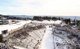 14.03.2010, Holmenkollen, Norway (NOR): view over Holmenkollen Jumping Hill as seen from above - FIS world cup nordic combined, individual gundersen HS134/10km, Holmenkollen (NOR). www.nordicfocus.com. © Felgenhauer/NordicFocus. Every downloaded picture is fee-liable.