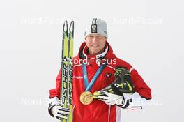 24.02.2010, Whistler, Canada (CAN): Bernhard Gruber (AUT), Fischer, Rottefella - Olympic Winter Games Vancouver 2010, nordic combined, medals, Whistler (CAN). www.nordicfocus.com. © NordicFocus. Every downloaded picture is fee-liable.