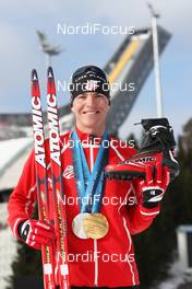 12.03.2010, Whistler, Canada (CAN): Bill Demong (USA), Atomic, Swix - Olympic Winter Games Vancouver 2010, nordic combined, medals, Whistler (CAN). www.nordicfocus.com. © NordicFocus. Every downloaded picture is fee-liable.