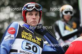 06.01.2010, Bischofshofen, Austria (AUT): Janne Ahonen (FIN), Atomic  - FIS world cup ski jumping, four hills tournament, individual HS140, Bischofshofen (AUT). www.nordicfocus.com. © Domanski/NordicFocus. Every downloaded picture is fee-liable.