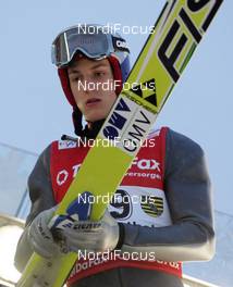 02.02.2010, Klingenthal, Germany (GER): Gregor Schlierenzauer (AUT), Fischer  - FIS world cup ski jumping, individual HS140, qualification, Klingenthal (GER). www.nordicfocus.com. © Domanski/NordicFocus. Every downloaded picture is fee-liable.