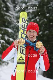 24.02.2010, Whistler, Canada (CAN): Simon Ammann (SUI), Fischer, adidas - Olympic Winter Games Vancouver 2010, ski jumping, medals, Whistler (CAN). www.nordicfocus.com. © NordicFocus. Every downloaded picture is fee-liable.