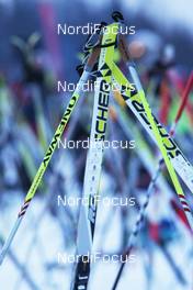 07.03.2010, Mora, Sweden (SWE): feature, details of ski and poles at the start area, Fischer, One Way - Worldloppet / FIS Marathon Cup Vasaloppet, Mora (SWE). www.nordicfocus.com. © Hemmersbach/NordicFocus. Every downloaded picture is fee-liable.