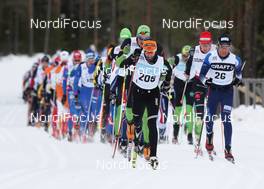 07.03.2010, Mora, Sweden (SWE): chasing group, in front l-r: Eirik Kurland Olsen (NOR) and Erik Andersson (SWE) - Worldloppet / FIS Marathon Cup Vasaloppet, Mora (SWE). www.nordicfocus.com. © Hemmersbach/NordicFocus. Every downloaded picture is fee-liable.