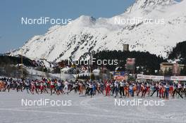 14.03.2010, Scuol, Switzerland (SUI): Start to the 42nd Engadin Skimarathon - FIS Marathon Cup Engadin Skimarathon, Scuol (SUI). www.nordicfocus.com. © Manzoni/NordicFocus. Every downloaded picture is fee-liable.