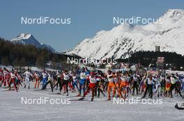 14.03.2010, Scuol, Switzerland (SUI): Start to the 42nd Engadin Skimarathon - FIS Marathon Cup Engadin Skimarathon, Scuol (SUI). www.nordicfocus.com. © Manzoni/NordicFocus. Every downloaded picture is fee-liable.
