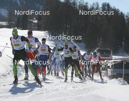14.03.2010, Scuol, Switzerland (SUI): Jerry Ahrlin (SWE), Madshus, Rottefella leads a group - FIS Marathon Cup Engadin Skimarathon, Scuol (SUI). www.nordicfocus.com. © Manzoni/NordicFocus. Every downloaded picture is fee-liable.