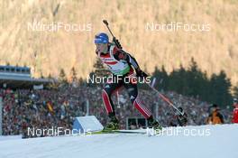 16.01.2011, Ruhpolding, Germany (GER): Magdalena Neuner (GER), Fischer, Rottefella, Exel, adidas - IBU world cup biathlon, pursuit women, Ruhpolding (GER). www.nordicfocus.com. © Manzoni/NordicFocus. Every downloaded picture is fee-liable.