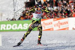 23.01.2011, Antholz, Italy (ITA): Martin Fourcade (FRA), Rossignol, Rottefella, OneWay, Odlo - IBU world cup biathlon, relay men, Antholz (ITA). www.nordicfocus.com. © Manzoni/NordicFocus. Every downloaded picture is fee-liable.