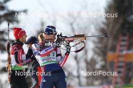05.02.2011, Presque Isle, United States of America (USA): Haley Johnson (USA), Rossignol, Rottefella, Exel, adidas - IBU world cup biathlon, relay mixed, Presque Isle (USA). www.nordicfocus.com. © Manzoni/NordicFocus. Every downloaded picture is fee-liable.
