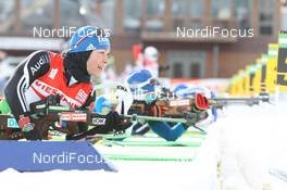 13.02.2011, Fort Kent, United States of America (USA): Magdalena Neuner (GER), Fischer, Rottefella, Exel, adidas - IBU world cup biathlon, mass women, Fort Kent (USA). www.nordicfocus.com. © Manzoni/NordicFocus. Every downloaded picture is fee-liable.