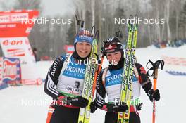 12.02.2011, Fort Kent, United States of America (USA): Magdalena Neuner (GER), Fischer, Rottefella, Exel, adidas, Andrea Henkel (GER), Fischer, Rottefella, Exel, adidas, Toko - IBU world cup biathlon, pursuit women, Fort Kent (USA). www.nordicfocus.com. © Manzoni/NordicFocus. Every downloaded picture is fee-liable.