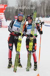 12.02.2011, Fort Kent, United States of America (USA): Magdalena Neuner (GER), Fischer, Rottefella, Exel, adidas, Andrea Henkel (GER), Fischer, Rottefella, Exel, adidas, Toko - IBU world cup biathlon, pursuit women, Fort Kent (USA). www.nordicfocus.com. © Manzoni/NordicFocus. Every downloaded picture is fee-liable.