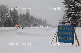 08.02.2011, Fort Kent, United States of America (USA): Biathlon Feature: A welcome sign in the middle of nowhere - IBU world cup biathlon, training, Fort Kent (USA). www.nordicfocus.com. © Manzoni/NordicFocus. Every downloaded picture is fee-liable.
