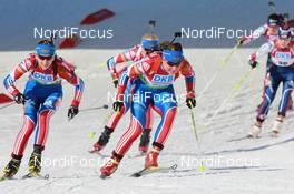 20.03.2011, Holmenkollen, Norway (NOR): Evgeniya Sedova (RUS), Fischer, Rottefella, Swix, adidas, Anna Bogaly-Titovets (RUS), Fischer, Rottefella, Alpina, OneWay, adidas - IBU world cup biathlon, mass women, Holmenkollen (NOR). www.nordicfocus.com. © Manzoni/NordicFocus. Every downloaded picture is fee-liable.