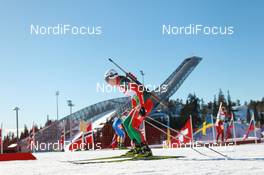 19.03.2011, Holmenkollen, Norway (NOR): Darya Domracheva (BLR), Fischer, Rottefella, Swix - IBU world cup biathlon, pursuit women, Holmenkollen (NOR). www.nordicfocus.com. © Manzoni/NordicFocus. Every downloaded picture is fee-liable.