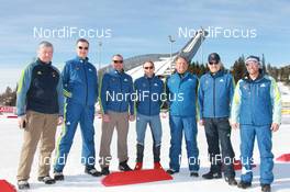 20.03.2011, Holmenkollen, Norway (NOR): Gerhard Koehler (GER), IBU IR material control, Ville Hapala (FIN), IBU IR shooting range, Borut Nunar (SLO), IBU assistent race director, Franz Berger (AUT), IBU race director  - IBU world cup biathlon, training, Holmenkollen (NOR). www.nordicfocus.com. © Manzoni/NordicFocus. Every downloaded picture is fee-liable.