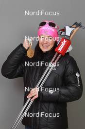 18.03.2011, Khanty-Mansiysk, Russia (RUS): Ann Kristin Aafedt Flatland (NOR), Madshus, Rottefella, Alpina, Swix, ODLO - IBU world championships biathlon, medals, Khanty-Mansiysk (RUS). www.nordicfocus.com. © Manzoni/NordicFocus. Every downloaded picture is fee-liable.