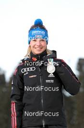 03.03.2011, Khanty-Mansiysk, Russia (RUS): Magdalena Neuner (GER), Fischer, Rottefella, Exel, adidas - IBU world championships biathlon, medals, Khanty-Mansiysk (RUS). www.nordicfocus.com. © Manzoni/NordicFocus. Every downloaded picture is fee-liable.