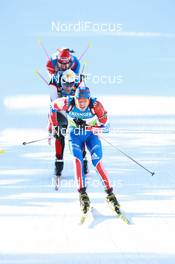 05.03.2011, Khanty-Mansiysk, Russia (RUS): Andrei Makoveev (RUS), Fischer, Rottefella, Swix, adidas, Christoph Sumann (AUT), Atomic, Leki , Ondrej Moravec (CZE), Fischer, Rottefella, Alpina, Exel  - IBU world championships biathlon, sprint men, Khanty-Mansiysk (RUS). www.nordicfocus.com. © Manzoni/NordicFocus. Every downloaded picture is fee-liable.