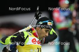 02.12.2011, Oestersund, Sweden (SWE): Martin Fourcade (FRA), Rossignol, Rottefella, OneWay, Odlo - IBU world cup biathlon, sprint men, Oestersund (SWE). www.nordicfocus.com. © Manzoni/NordicFocus. Every downloaded picture is fee-liable.