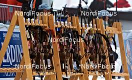11.12.2011, Hochfilzen, Austria (AUT): reserve rifles at the shooting range - IBU world cup biathlon, relay women, Hochfilzen (AUT). www.nordicfocus.com. © Felgenhauer/NordicFocus. Every downloaded picture is fee-liable.