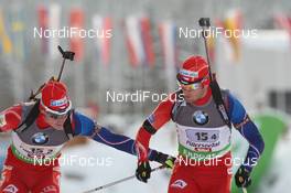 18.12.2011, Hochfilzen, Austria (AUT): Ondrej Moravec (CZE), Fischer, Rottefella, Alpina, Swix, Michal Slesingr (CZE), Rossignol, Rottefella, Leki - IBU world cup biathlon, relay mixed, Hochfilzen (AUT). www.nordicfocus.com. © Manzoni/NordicFocus. Every downloaded picture is fee-liable.