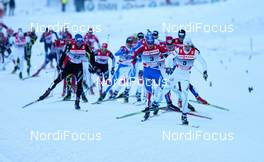 03.01.2011, Oberstdorf, Germany (GER): Marcus Hellner (SWE), Fischer, Salomon, , Craft leading the group ahead of Alexander Legkov (RUS), Madshus, Rottefella, Swix, adidas  - FIS world cup cross-country, tour de ski, pursuit men, Oberstdorf (GER). www.nordicfocus.com. © Laiho/NordicFocus. Every downloaded picture is fee-liable.