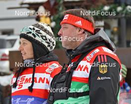 06.01.2011, Cortina-Toblach, Italy (ITA): Group, l-r: Saskia Santer (ITA), Chief of Competition and Jochen Behle (GER), headcoach cross-country  - FIS world cup cross-country, tour de ski, 35km men handicap start, Cortina-Toblach (ITA). www.nordicfocus.com. © Hemmersbach/NordicFocus. Every downloaded picture is fee-liable.