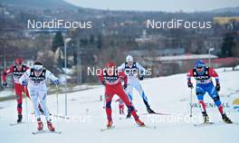15.01.2011, Liberec, Czech Republic (CZE): l-r: Johan Kjoelstad (NOR), Rossignol, Rottefella, Swix, Teodor Peterson (SWE), Alpina, Rossignol, Swix, Craft, Thomas Northug (NOR), Alpina, Fischer, Swix, Timo Simonlatser (EST), Madshus, Rottefella, Alexei Petukhov (RUS), Fischer, Swix, adidas  - FIS world cup cross-country, individual sprint, Liberec (CZE). www.nordicfocus.com. © Felgenhauer/NordicFocus. Every downloaded picture is fee-liable.