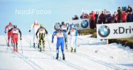 16.01.2011, Liberec, Czech Republic (CZE): a group of men climbing up the hill with spectators in the back - FIS world cup cross-country, team sprint, Liberec (CZE). www.nordicfocus.com. © Felgenhauer/NordicFocus. Every downloaded picture is fee-liable.