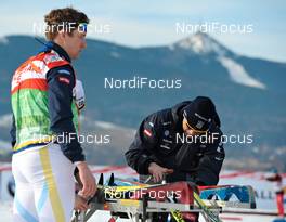 16.01.2011, Liberec, Czech Republic (CZE): swedish service team working in front of Jested mountain - FIS world cup cross-country, team sprint, Liberec (CZE). www.nordicfocus.com. © Felgenhauer/NordicFocus. Every downloaded picture is fee-liable.