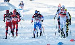 16.01.2011, Liberec, Czech Republic (CZE): l-r: Johan Kjoelstad (NOR), Rossignol, Rottefella, Swix, Eirik Brandsdal (NOR), Fischer, Alpina, Swix, Andrey Parfenov (RUS), Fischer, Rottefella, Alpina, Swix, Jesper Modin (SWE), Fischer, Salomon, Swix, Craft, Casco  - FIS world cup cross-country, team sprint, Liberec (CZE). www.nordicfocus.com. © Felgenhauer/NordicFocus. Every downloaded picture is fee-liable.