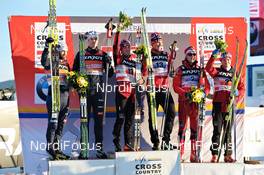 16.01.2011, Liberec, Czech Republic (CZE): l-r: Sweden, Norway I, Norway II - FIS world cup cross-country, team sprint, Liberec (CZE). www.nordicfocus.com. © Felgenhauer/NordicFocus. Every downloaded picture is fee-liable.