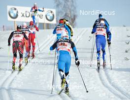 16.01.2011, Liberec, Czech Republic (CZE): a group of men climbing up to the highest point - FIS world cup cross-country, team sprint, Liberec (CZE). www.nordicfocus.com. © Felgenhauer/NordicFocus. Every downloaded picture is fee-liable.