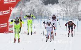 23.01.2011, Otepaeae, Estland (EST): group, in front l-r: Petra Majdic (SLO), Fischer, Rottefella, Alpina, One Way and Hanna Brodin (SWE), Madshus, Craft, Rottefella, Casco  - FIS world cup cross-country, individual sprint, Otepaeae (EST). www.nordicfocus.com. © Hemmersbach/NordicFocus. Every downloaded picture is fee-liable.