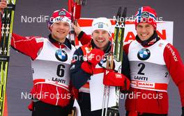 13.03.2011, Lahti, Finland (FIN): (l-r) Eirik Brandsdal (NOR), Fischer, Rottefella, Alpina, Swix, Emil Joensson (SWE), Fischer, Swix, Salomon, Craft and Paal Golberg (NOR), Madshus, Swix, Alpina, Rottefella   - FIS world cup cross-country, individual sprint, Lahti (FIN). www.nordicfocus.com. © Laiho/NordicFocus. Every downloaded picture is fee-liable.
