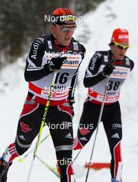 12.03.2011, Lahti, Finland (FIN): (l-r) Jens Filbrich (GER), Rossignol, One Way, Rottefella, adidas and Hannes Dotzler (GER), Fischer, Swix, Alpina, Rottefella, Adidas  - FIS world cup cross-country, pursuit men, Lahti (FIN). www.nordicfocus.com. © Laiho/NordicFocus. Every downloaded picture is fee-liable.